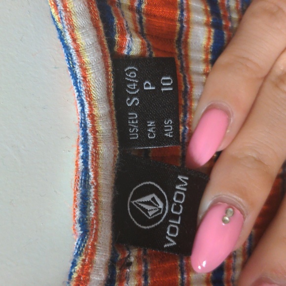 Volcolm Striped Tank Dress Red White and Blue Ribbed Pac Sun Cali Summer - Picture 5 of 5